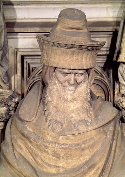 Zaccaria, dettaglio dal piedistallo esagonale del Pozzo di Mosè, 1395-1404 da Claus and Malouel, Jean Sluter